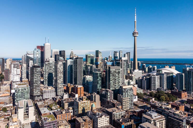 Aerial View of Downtown Toronto, Ontario, Canada