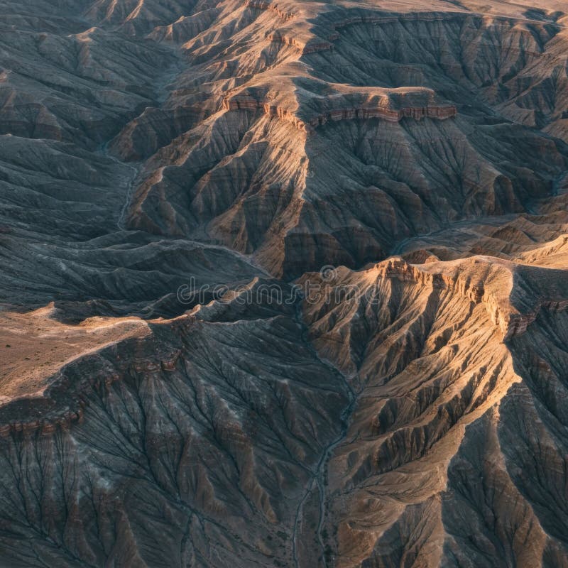 Aerial View of a Dramatic Desert Canyon Landscape royalty free illustration