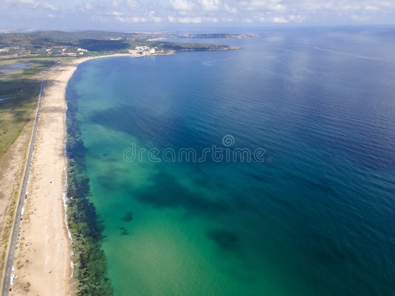 Aerial View of the Driver Beach Near Resort of Dyuni Bulgaria Stock ...