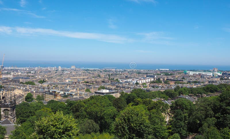 Aerial View of Edinburgh from Calton Hill Stock Photo - Image of town ...