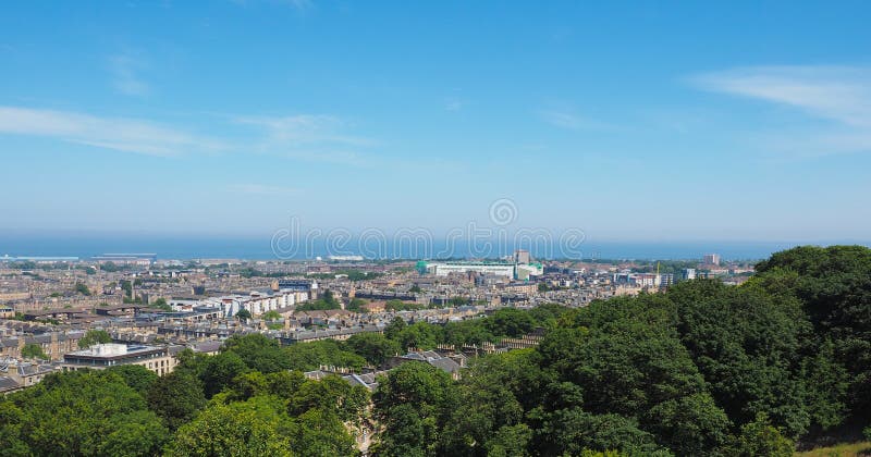 Aerial View of Edinburgh from Calton Hill Stock Image - Image of ...