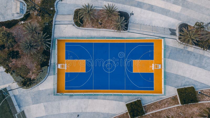 Basketball court from top view