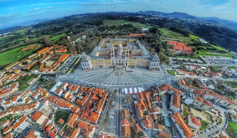 Aerial view of the famous Mafra palace, Portugal royalty free stock photography