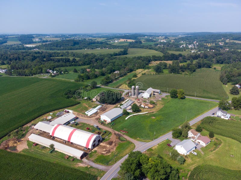 Aerial View of Farm and Fields Stock Photo Image of region, outdoor