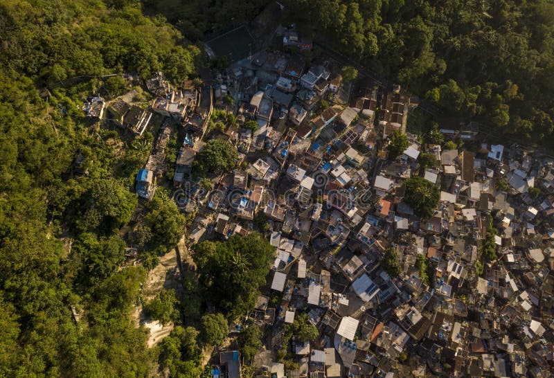 Aerial view of Favela Santa Marta in Rio de Janeiro royalty free stock photos Aerial view of Favela Santa Marta in Rio de Janeiro royalty free stock photos
