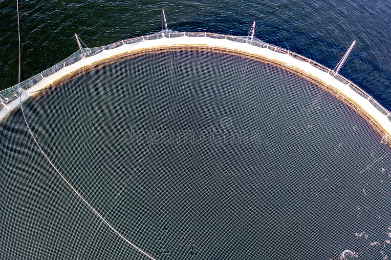 Aerial View of Fish Farm in County Donegal Ireland Stock Photo