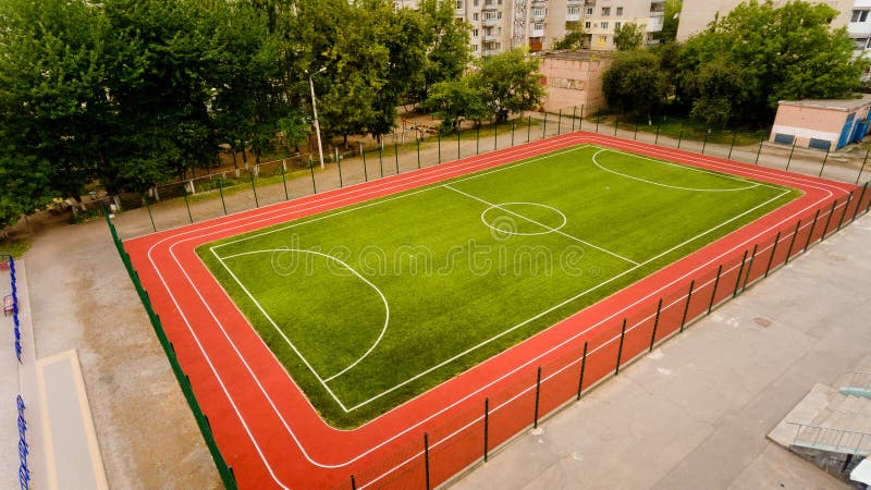 Aerial View Of The Football Field. Stock Photo - Image of color, sport