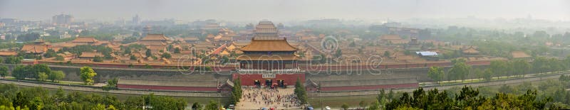 Aerial view of Forbidden City. Beijing. China royalty free stock image