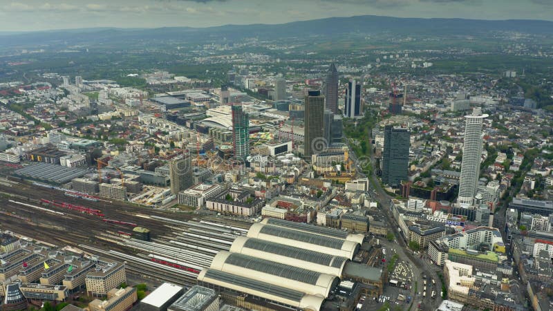 Aerial View of Frankfurt Central Railway Station, Germany Stock Photo
