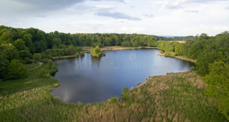 Aerial view of Fuglesangssoe, Denmark royalty free stock images