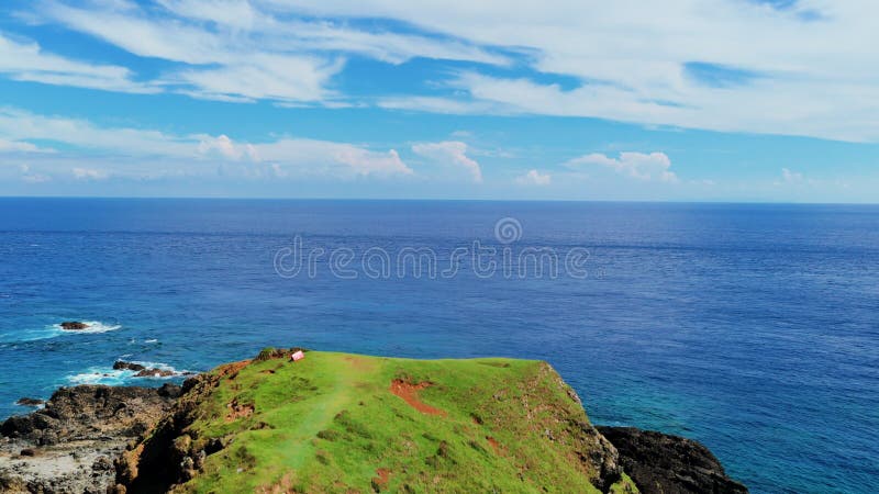 Aerial view of green island in Taiwan stock video