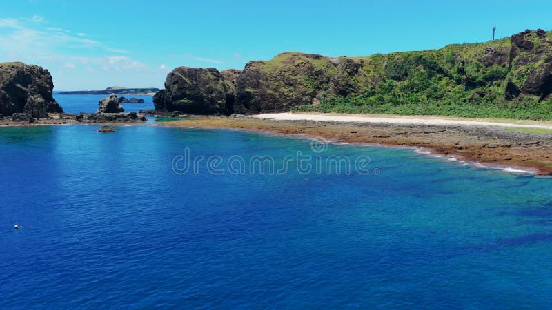 Aerial view of green island in Taiwan stock video