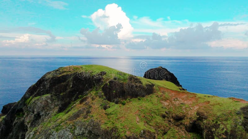 Aerial view of green island in Taiwan stock footage