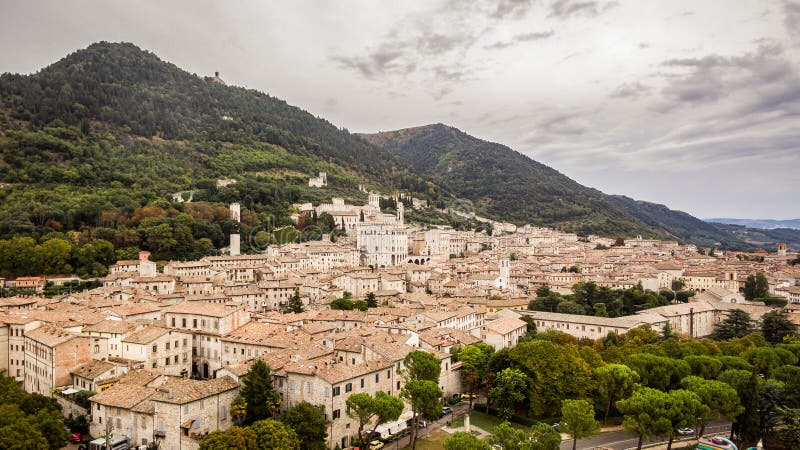 Aerial view of Gubbio