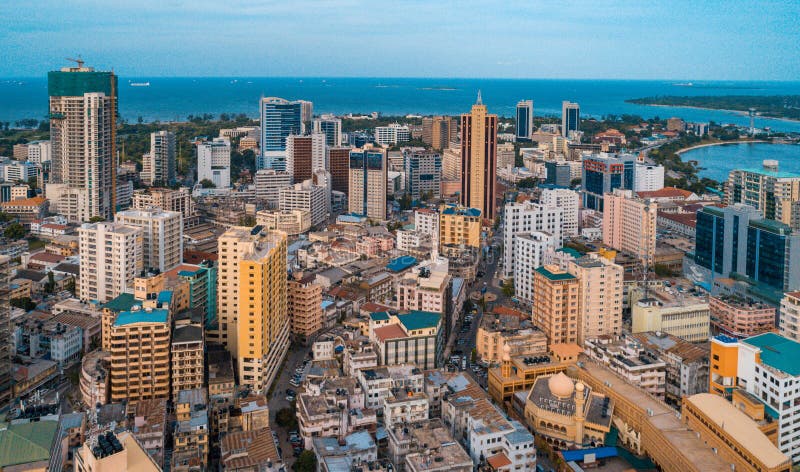 Aerial view of the haven of peace, city of Dar es Salaam royalty free stock photos Aerial view of the haven of peace, city of Dar es Salaam royalty free stock photos