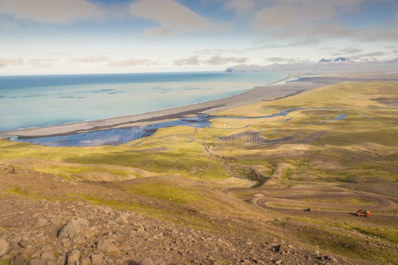 Aerial view on Heradssandur coast - Iceland.