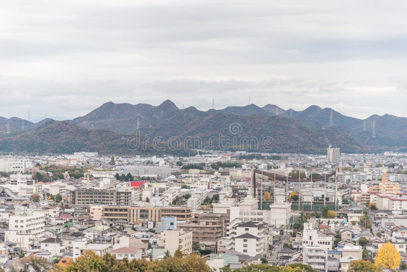 Aerial View of Himeji residence downtown from Himeji castle in Hyogo, Kansai, Japan stock images Aerial View of Himeji residence downtown from Himeji castle in Hyogo, Kansai, Japan stock images