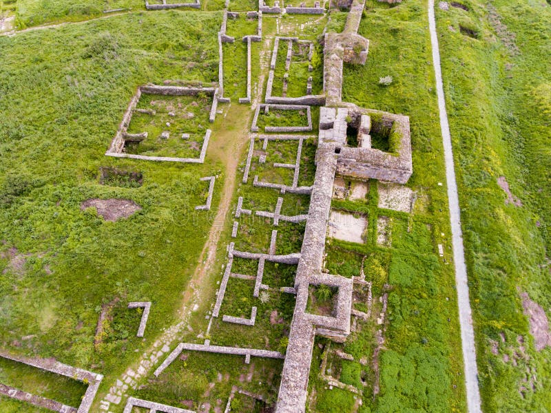 Aerial view of Histria old fortress in Dobrogea Constanta Romania