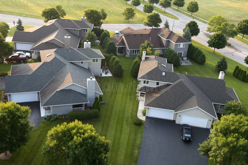 Aerial View Houses, Homes, Subdivision, Neighborhood royalty free stock photography Aerial View Houses, Homes, Subdivision, Neighborhood royalty free stock photography