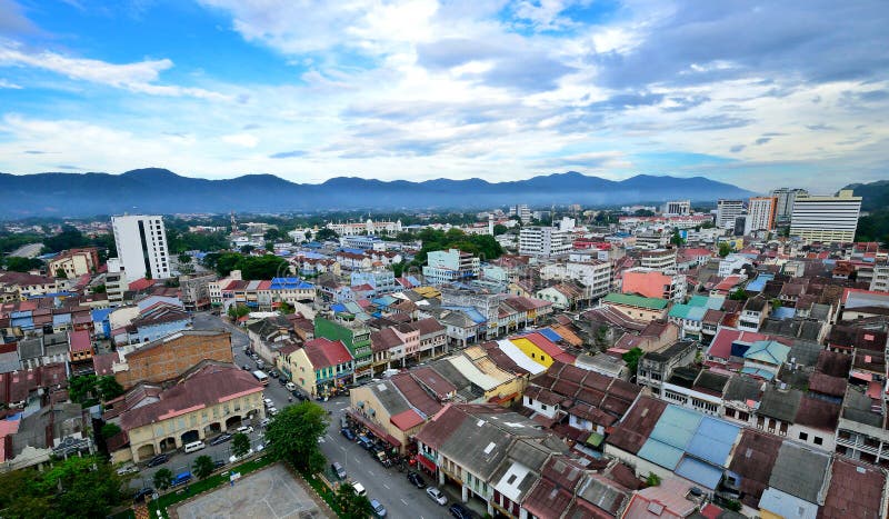 Aerial view of Ipoh Town stock photo Image of buildings 