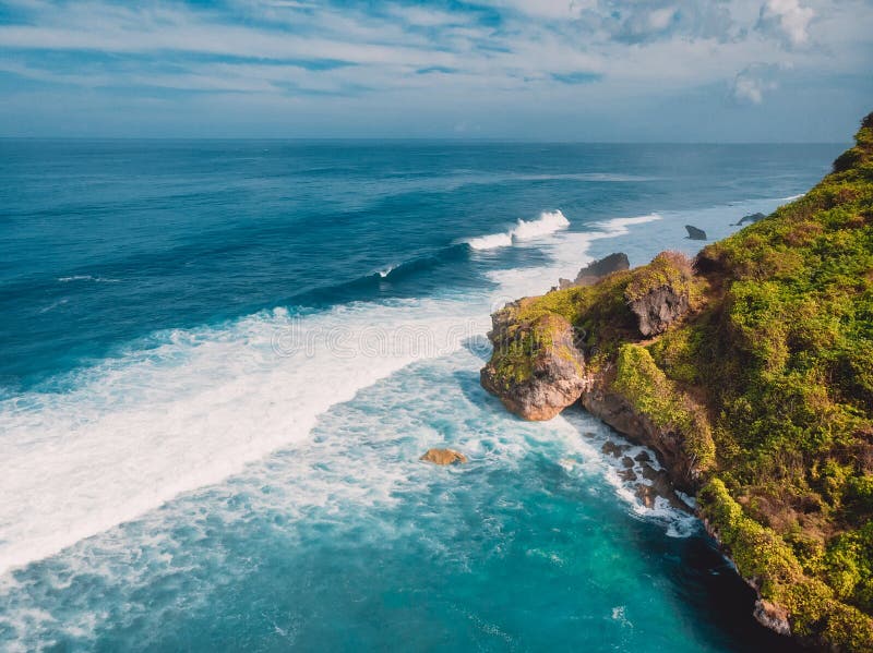 An Aerial View Of Island And Ocean  In Bali  Indonesia 