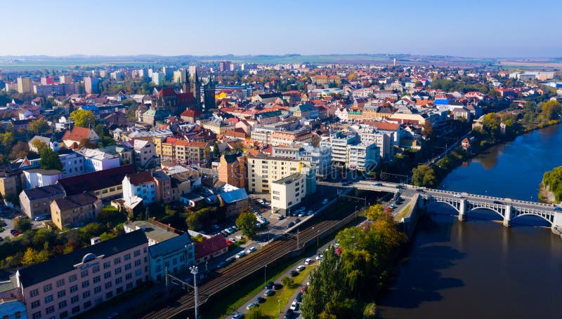 Aerial View of Kolin Cityscape, Czech Republic Stock Image - Image of