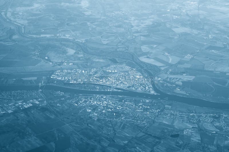 Letecký pohled na město Komárno