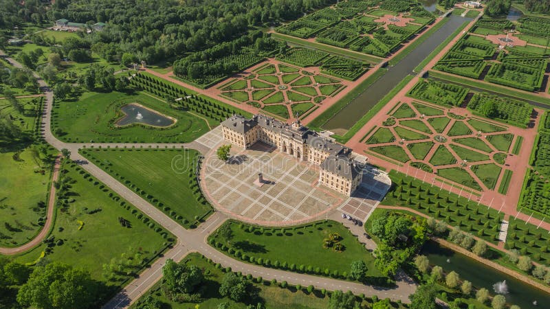 Aerial view of Konstantinovsky Palace in Strelna, St. Petersburg