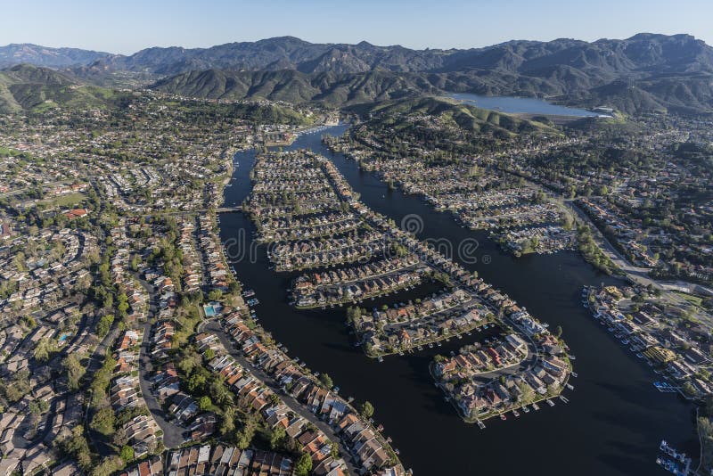 Westlake Village California Lake Homes Aerial