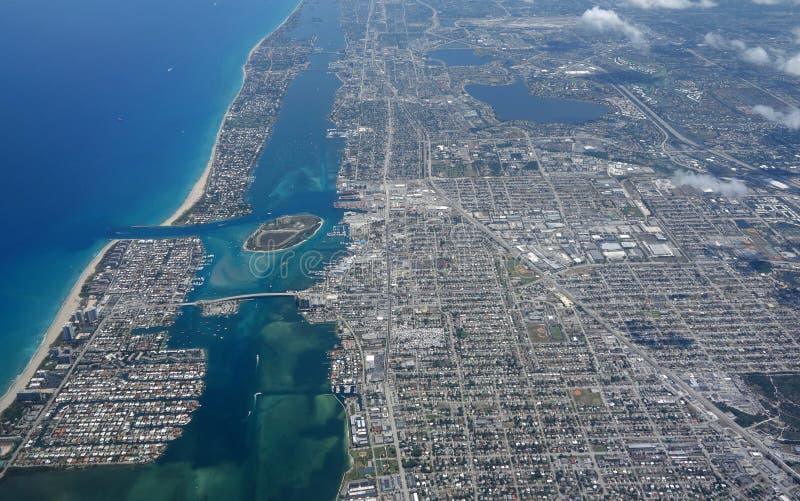 Aerial View of Lake Worth Inlet royalty free stock image Aerial View of Lake Worth Inlet royalty free stock image
