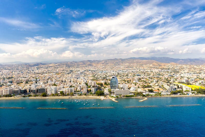 Aerial view of Limassol coastline, Cyprus