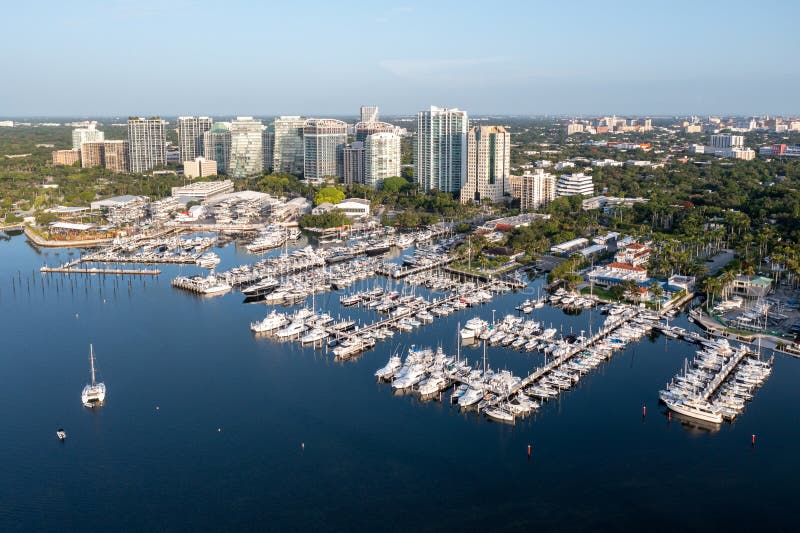 Aerial View of Marina and Boat Storage Facilities in Miami, Florida