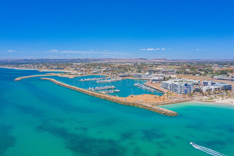 Aerial View of Marina in Geraldton, Australia Stock Photo Image of