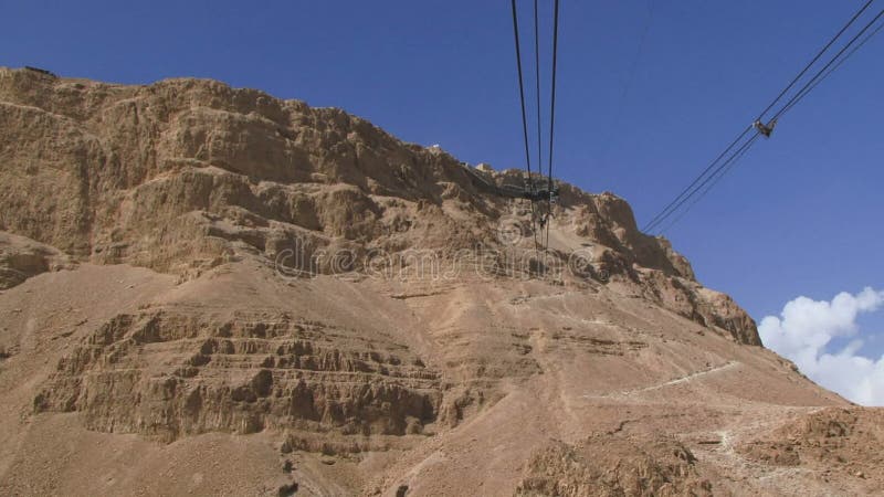 Aerial view from cable car of Masada