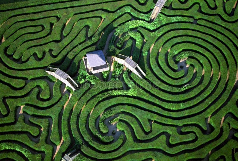 Aerial view of Maze stock photography