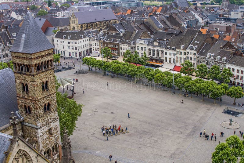 Aerial view on medieval Maastricht