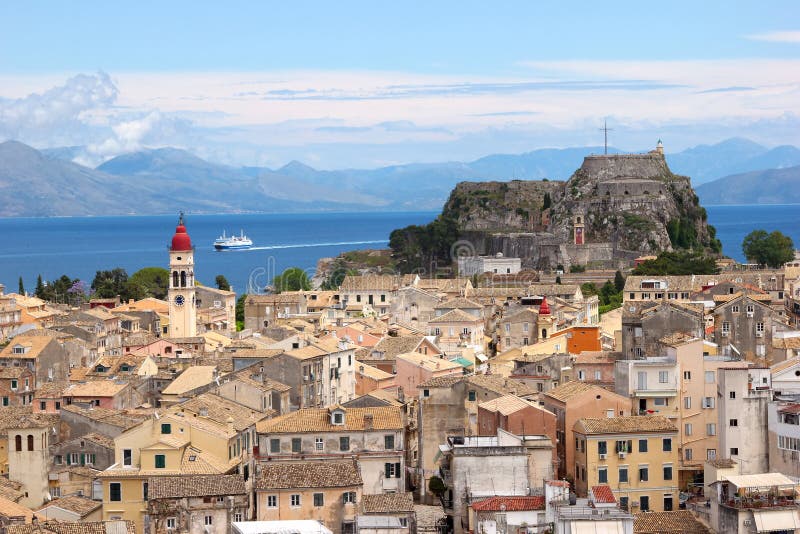 Aerial view of a mediterranean town