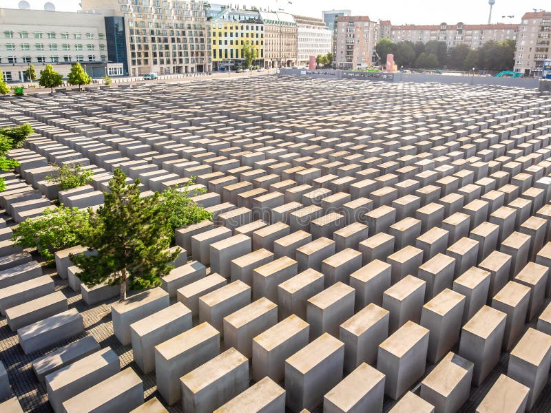 Aerial view of Memorial to the Murdered Jews of Europe