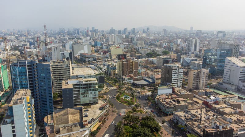 Aerial view of the Miraflores district in Lima royalty free stock photos