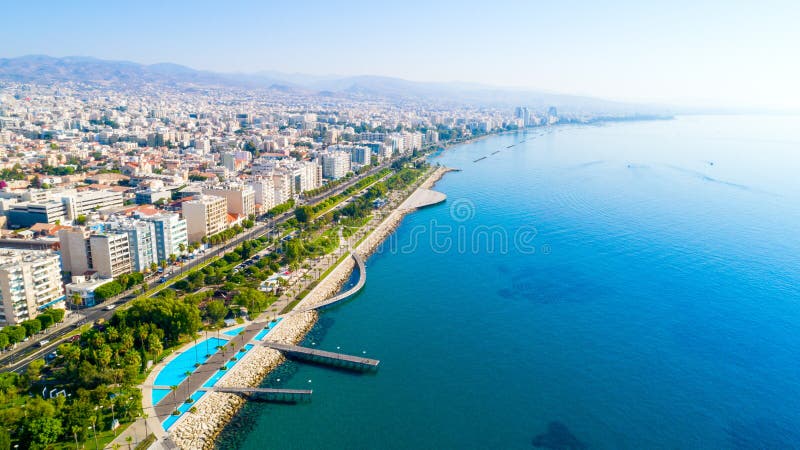 Aerial view of Molos, Limassol, Cyprus