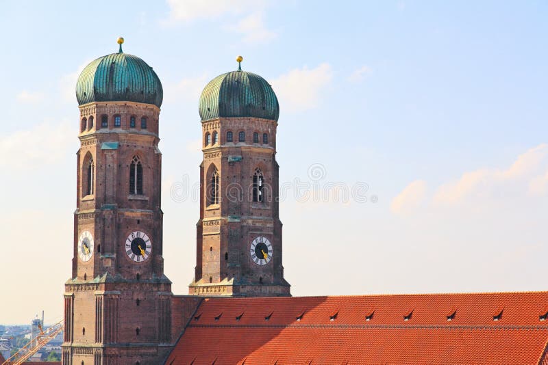 The aerial view of Munich city center