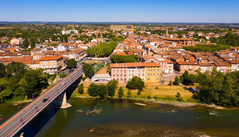 Aerial View of Muret City in Haute-Garonne, France Stock Image - Image ...