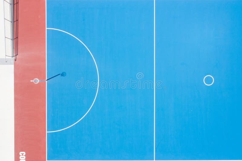 Aerial view of netball and sports courts