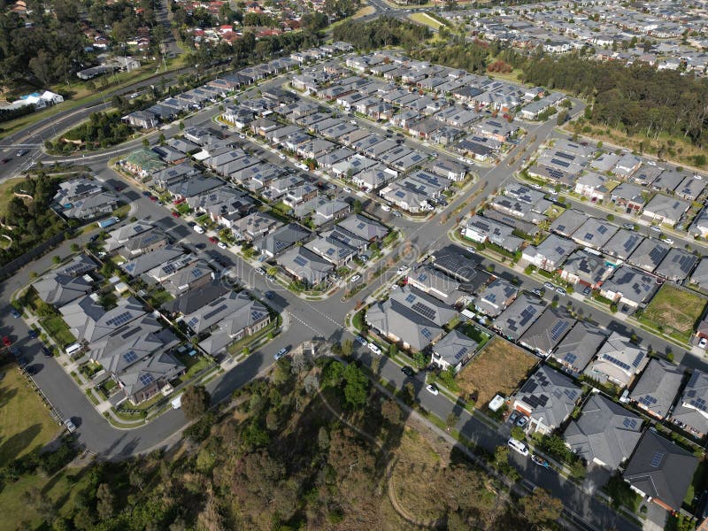Aerial View of New Sydney Housing Development Stock Image Image of