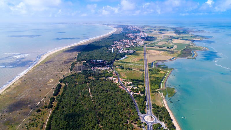 Aerial photo of Noirmoutier island in Vendee