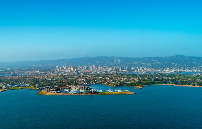 Aerial view of Oakland, CA royalty free stock images