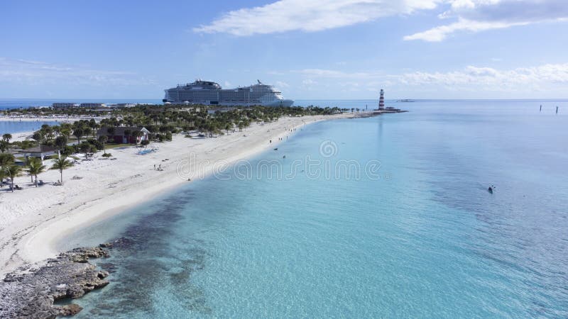 Aerial view of Ocean Cay, Bahamas