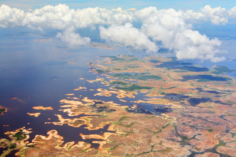 Aerial view on Orinoco river