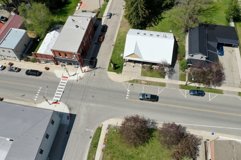 Aerial View of Otterville, Ontario, Canada Stock Image Image of
