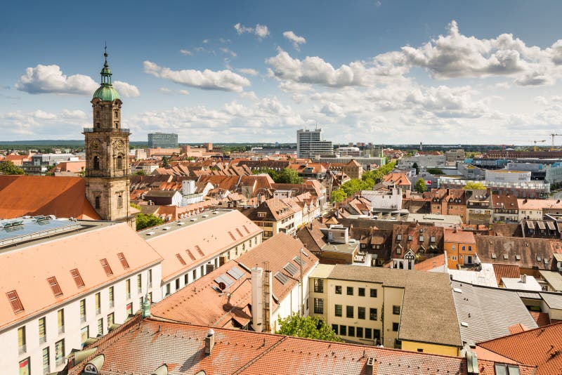 Aerial View Over the City of Erlangen Stock Photo Image of bavaria